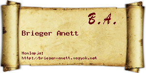 Brieger Anett névjegykártya