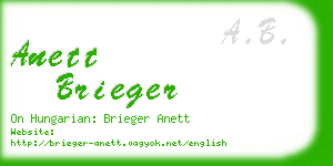anett brieger business card